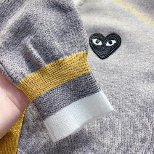 【限时折扣】日系川久春秋撞色爱心刺绣开衫（粉色/灰色）M-3XL 商品图5