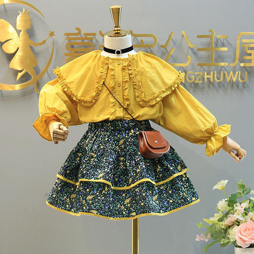 女童春装套装2022新款女宝宝春秋衬衣裙子中小童休闲洋气两件套潮 商品图6