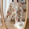 睡衣春秋款法式2021新款蕾丝韩系小清新V领长袖学生家居服女套装 商品缩略图2