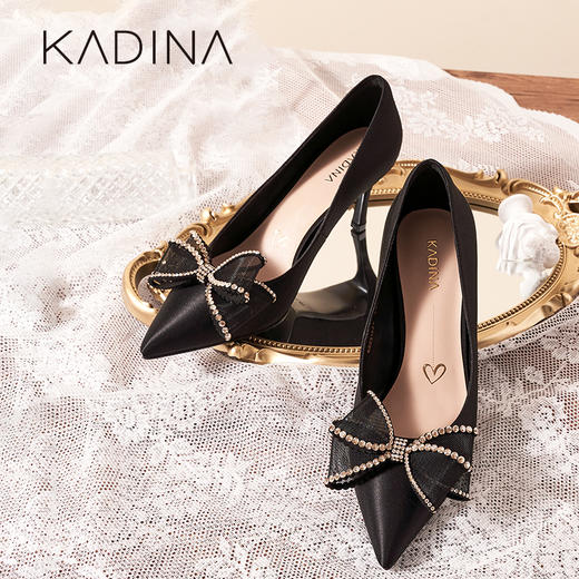 卡迪娜2022年春季新款细跟高跟婚宴时装鞋单鞋KS221526 商品图0