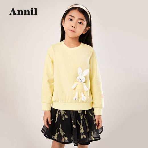 安奈儿女童SORONA圆领长袖卫衣ag211617 商品图0