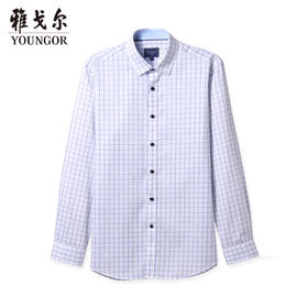 雅戈尔男士长袖衬衫春夏新品商务休闲纯棉衬衣YLXD120394BFY