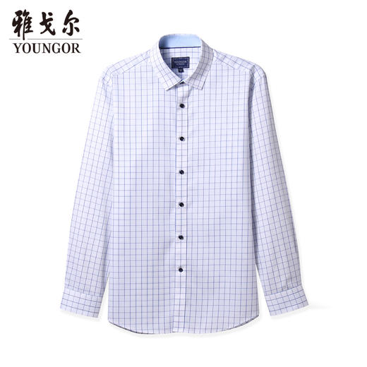 雅戈尔男士长袖衬衫春夏新品商务休闲纯棉衬衣YLXD120394BFY 商品图0