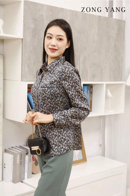 宗洋直身款印花衬衫BCL2CS7812-48 商品图1