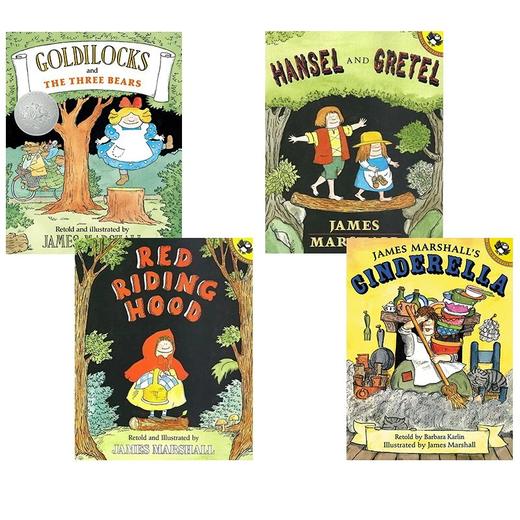 【宝莉爹书单3-10岁】英文原版 James Marshall 4册 吴敏兰推荐 凯迪克奖作家绘本 经典童话故事图画书 Goldilocks and the Three Bears 商品图0