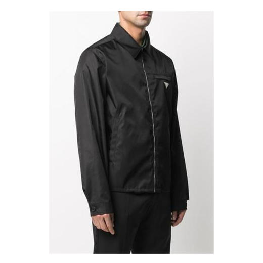 PRADA 普拉达 男士 Re-Nylon 再生尼龙珐琅金属三角形徽标束腰夹克外套 黑色 SGB684 1WQ8 F0002 商品图2