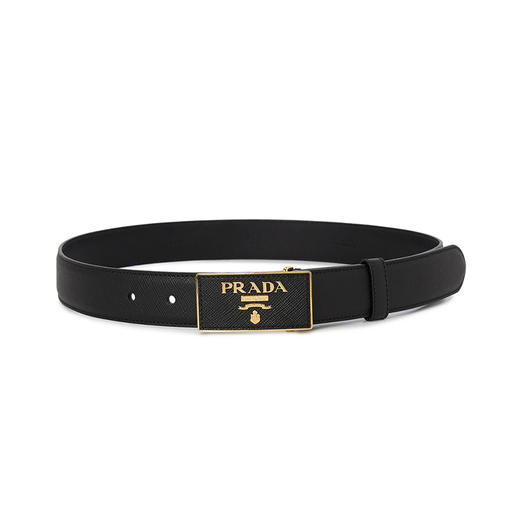 PRADA 普拉达 女士 Saffiano 皮革徽标牌腰带 黑色 1CC291 053 F0002 商品图1