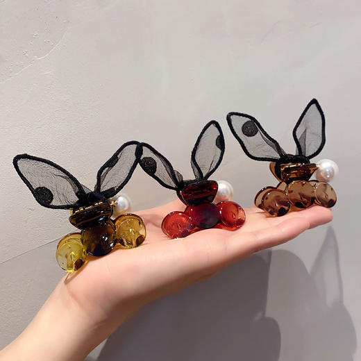 儿童款兔耳朵蝴蝶结抓夹刘海发夹网红头顶夹子可爱马尾时尚夹头饰 商品图7