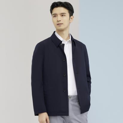 雅戈尔男士春翻领素色风衣标准版YYDF470094FQA 商品图2