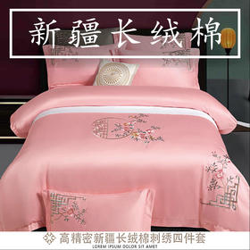 160支棉全棉床上四件套长绒棉刺绣婚庆床笠床上用品