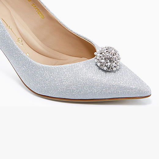 哈森女鞋2022年春季新款欧美细跟尖头时装鞋宴会满邦女单鞋HS227112 商品图2