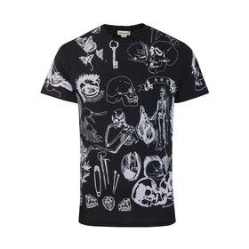 亚历山大麦昆（Alexander McQueen）男士潮流印花短袖T恤