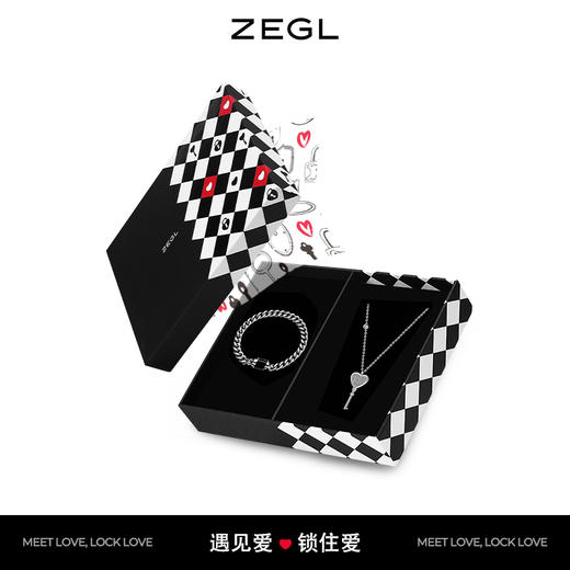 ZEGL一锁定情小情锁情侣手链项链送女友一对款生日七夕礼物送男友 商品图0