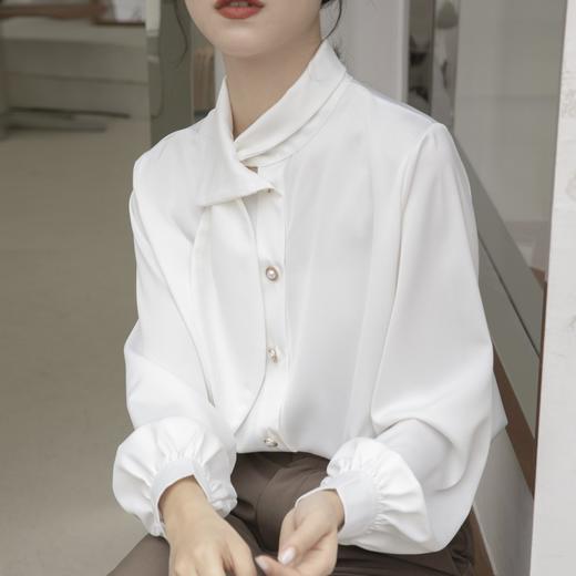 HALVIN DIARY法式缎面衬衫，时尚通勤百搭必备，法式优雅知性大方衬衫，设计感衬衫 商品图3