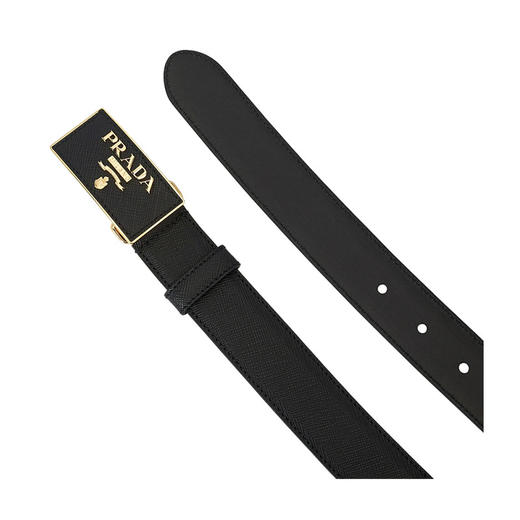 PRADA 普拉达 女士 Saffiano 皮革徽标牌腰带 黑色 1CC291 053 F0002 商品图2