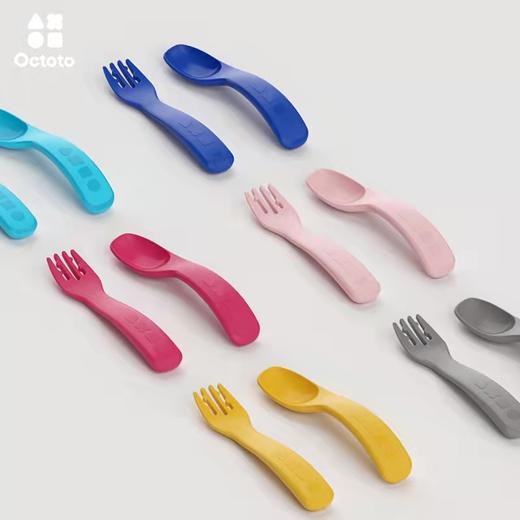 Octoto奥克兔兔 短柄训练叉勺 儿童餐具套装弯头勺宝宝喂养学吃饭婴儿辅食勺8月+ 商品图4
