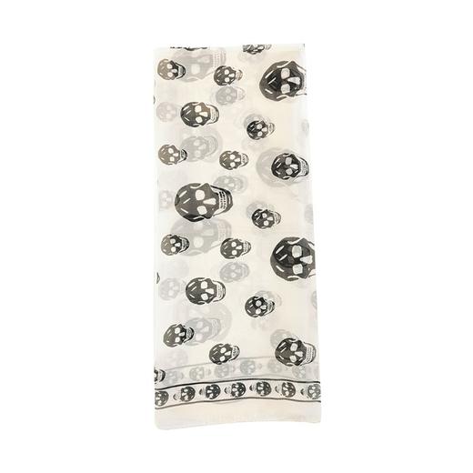 【超惠秒】亚历山大·麦昆 ALEXANDER MCQUEEN  女士骷髅图案桑蚕丝围巾 10540 商品图1