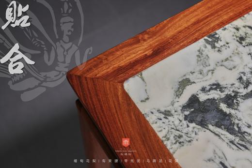 红桥红  家具严选  缅甸花梨（大果紫檀）【云石面 明式托泥束腰 花架】 商品图4