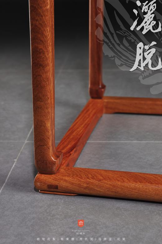 红桥红  家具严选  缅甸花梨（大果紫檀）【云石面 明式托泥束腰 花架】 商品图5