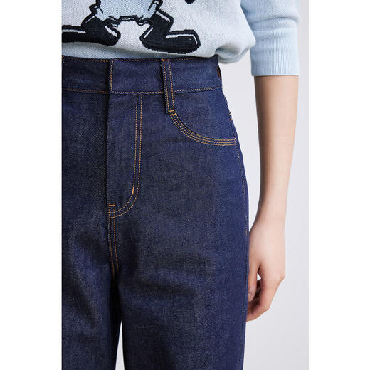 LILY2022春新款女装时髦简约百搭高腰显瘦直筒牛仔裤122120GJ224 商品图3