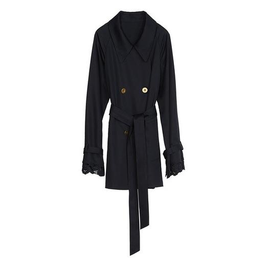 MIIDII谜底2022春绑带收腰质感莱赛尔风衣中长款外套女221ME0127 商品图4