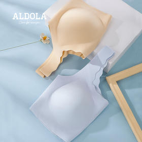 雅黛丽无痕美背内衣新款2022无尺码小浪花文胸薄款高弹舒适胸罩女