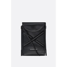 ALEXANDER MCQUEEN 亚历山大.麦昆 皮革单肩斜挎手机包 女士单肩包 黑色 666362 1YB49 1000