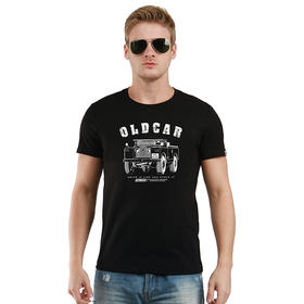 2022年自由基地夏季old car路虎印花男青年休闲短袖T恤圆领体恤衫 NMT-1802