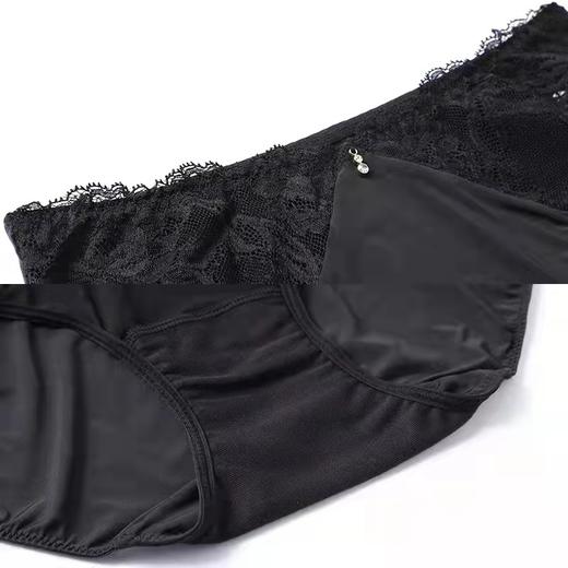 安莉芳薄款蕾丝棉质底裆内裤女士舒适包臀低腰三角裤E200366 商品图4