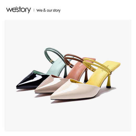 westory2020年夏新品包头凉鞋穆勒拖两穿高跟细跟ins潮W20AH51951 商品图0