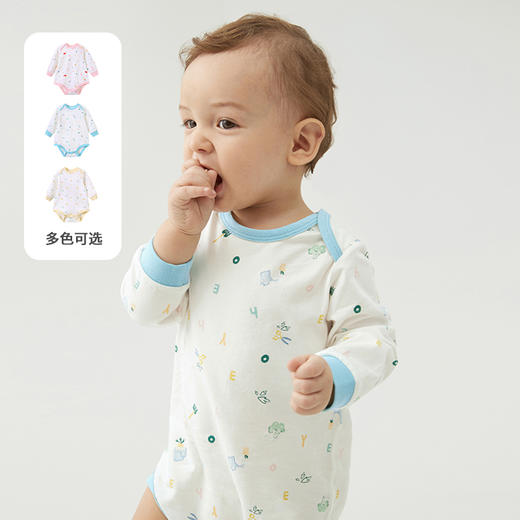 英氏婴儿哈衣长袖包屁衣露腿套头连体衣服蛤衣22春夏YLDAJ02001A 商品图1