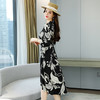 2022春季新款气质通勤V领长袖印花修身显瘦连衣裙 HR-YGYL8936 商品缩略图4