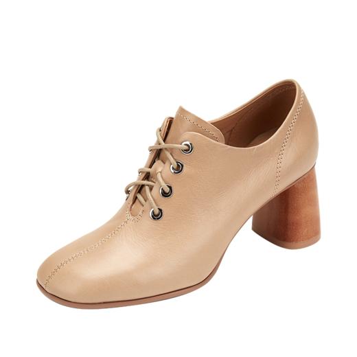 westory通勤圆头女靴2019秋冬新款方跟牛皮高跟鞋W29CM70521 商品图0