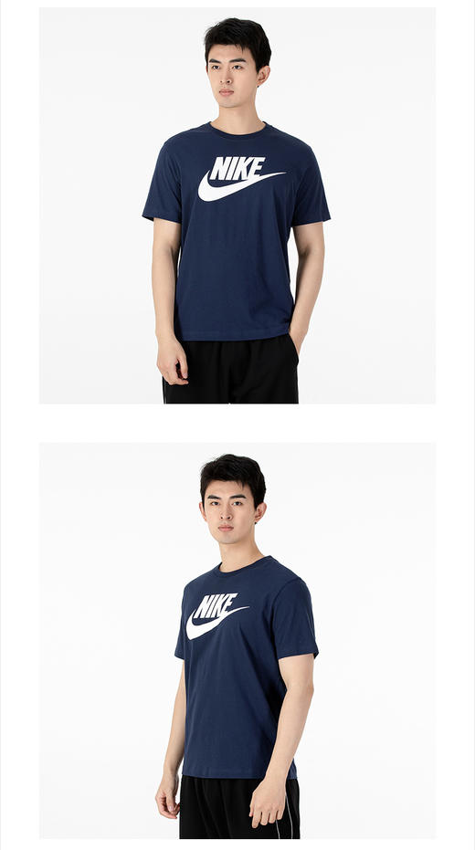 Nike耐克男装2021夏秋新款运动休闲经典百搭舒适透气圆领 经典黑白/全棉亲肤 AR5005 商品图2