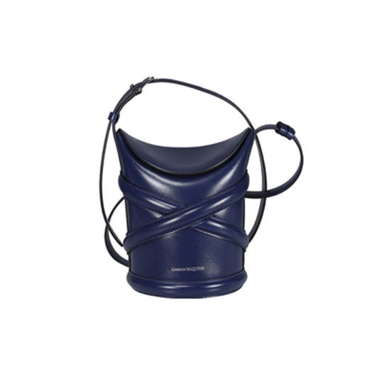 ALEXANDER MCQUEEN 亚历山大.麦昆 女士小牛皮 The Curve 曲线斜挎单肩包 深蓝色 656467 1YB42 4013 商品图0