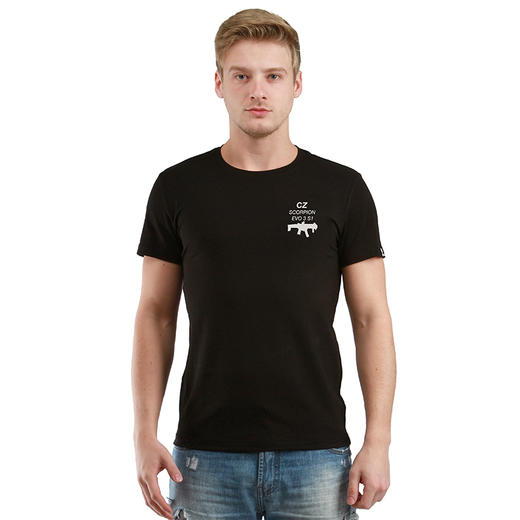 自由基地男青年机枪结构图案印花设计简约战术短袖T恤休闲合体衫 NMT-1799 商品图1