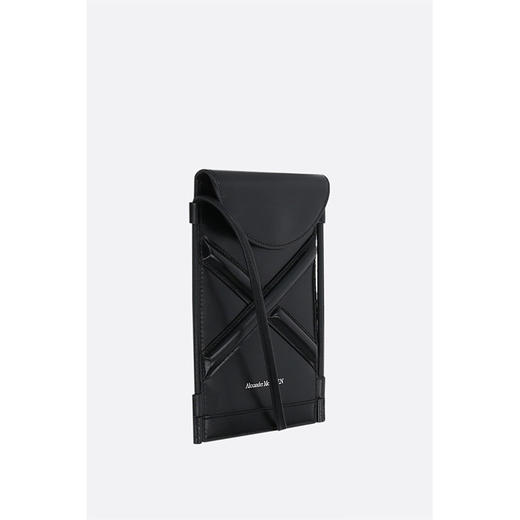 ALEXANDER MCQUEEN 亚历山大.麦昆 皮革单肩斜挎手机包 女士单肩包 黑色 666362 1YB49 1000 商品图1