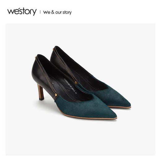 westory2020春季新品尖头浅口高跟鞋女细跟W20AE51521 商品图0