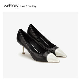 westory2020春季新款浅口尖头高跟鞋女方跟W20AE51041