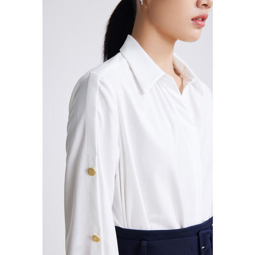 LILY2022春新款女装时尚气质两件套高腰衬衫连衣裙122120C7254 商品图3