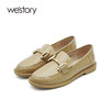 westory乐福鞋女2021新款春季英伦风真皮一脚蹬潮单鞋S21AM52331 商品缩略图0