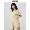 VIMAGE/纬漫纪春季新款干练中性束腰V领连衣裙V1707312 商品缩略图3