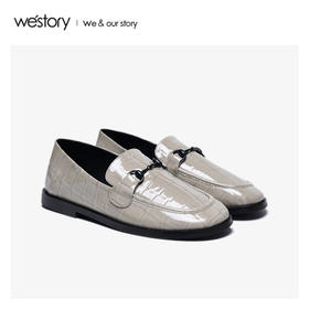 westory2020春季新款圆头深口皮质凉拖鞋女平底穆勒鞋W20AM51571