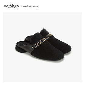 westory2020春季新品毛毛鞋时尚拖鞋女W20AH51721