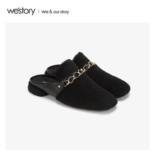 westory2020春季新品毛毛鞋时尚拖鞋女W20AH51721 商品图0