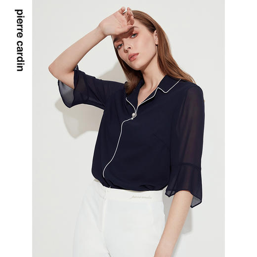 皮尔卡丹女装夏季新款简约通勤渐变色连衣裙P1206D1023L5
 商品图1