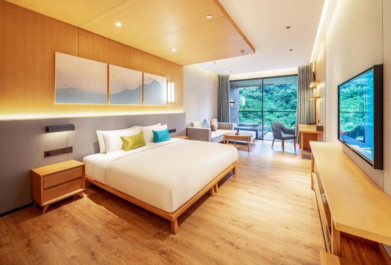 崇州九龙沟【雲上·自然缘温泉度假酒店】
♨️林中泡泉，置身蓬莱仙境！