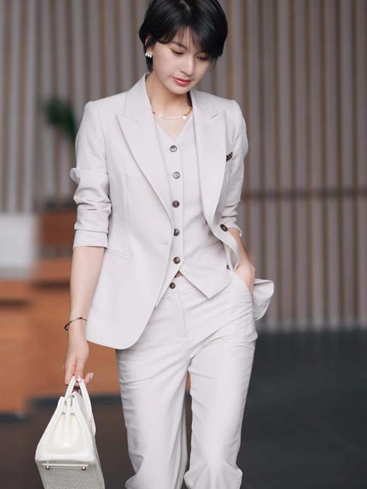 西装套装女2022春秋新款职业装气质女神范休闲西服外套正装 商品图1