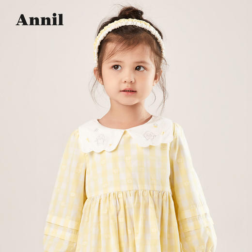 安奈儿女童翻领长袖连衣裙xg213522 商品图2