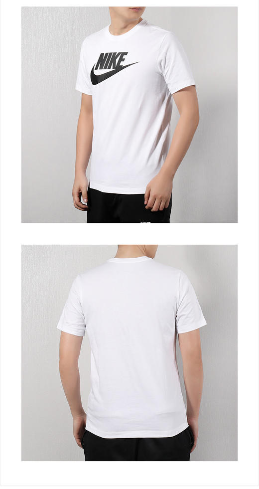 Nike耐克男装2021夏秋新款运动休闲经典百搭舒适透气圆领 经典黑白/全棉亲肤 AR5005 商品图1